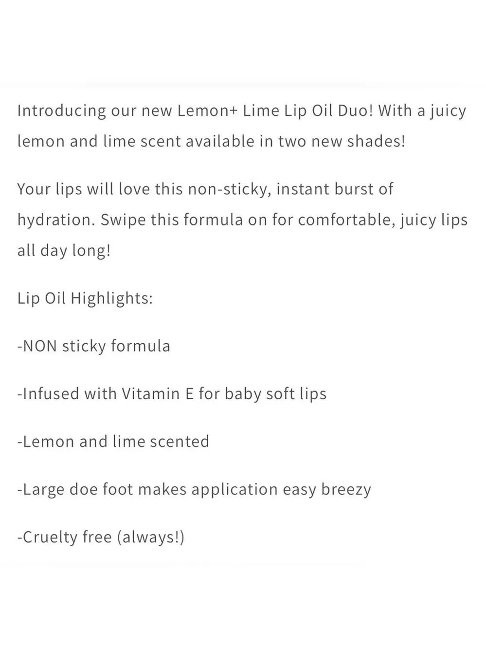 KAB Cosmetics Lemon + Lime Lip Oil Duo